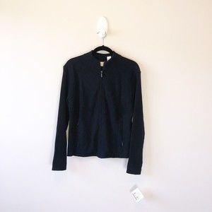 EP Pro Golf Full Zip Sweater Black Pockets Stretch Knit Women’s Size Large NWT’s